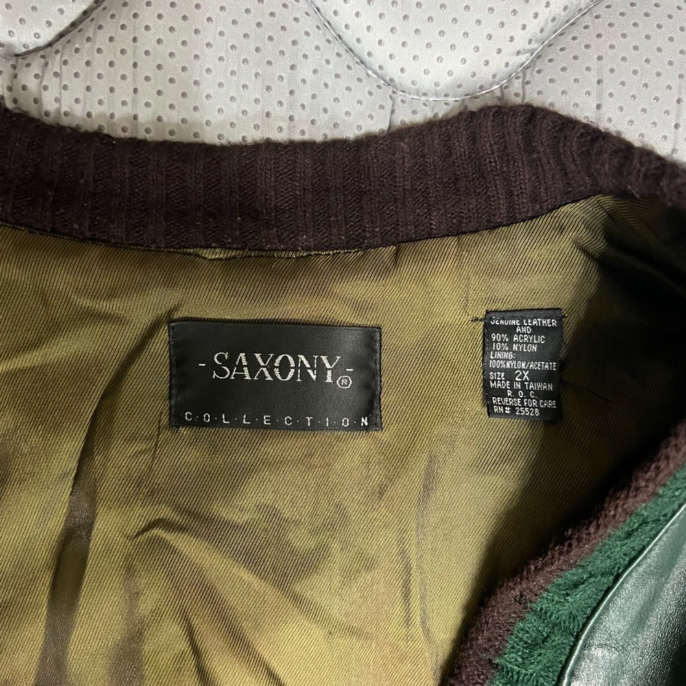 Green Leather Patchwork Jacket - image 4